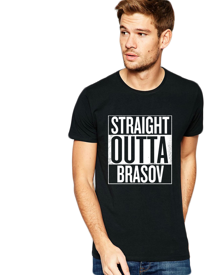 Tricou negru barbati - Straight Outta Brasov